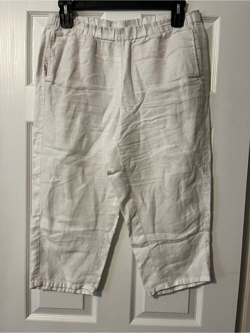 J Jill White Linen Blend Casual Pants